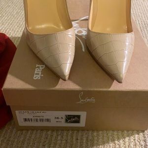 So Kate 120 Louboutin Nougat Croc